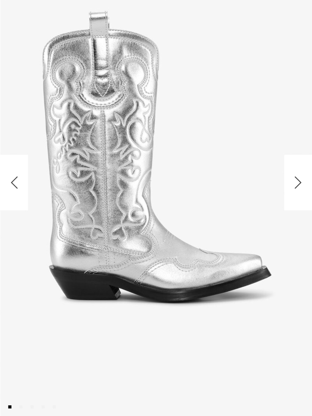 NWOT Silver Embroidered Mid Shaft Western Boot